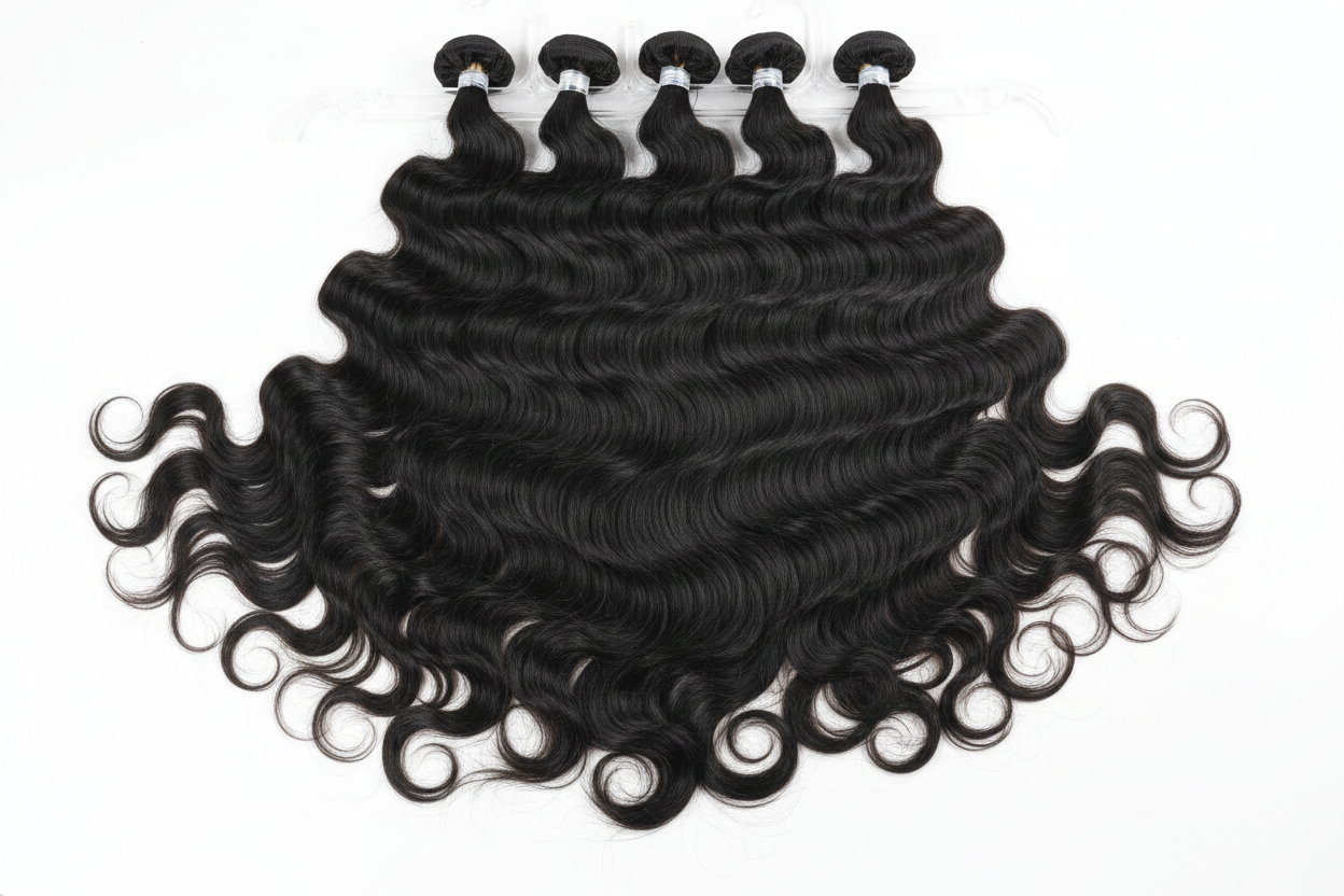 Body wave loose curls bundles on hangers