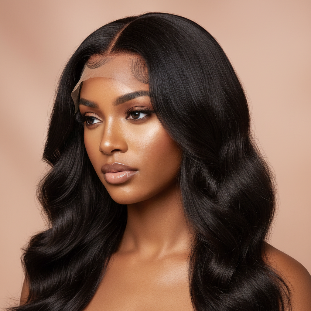 Brown black 13x4 HD frontal on model