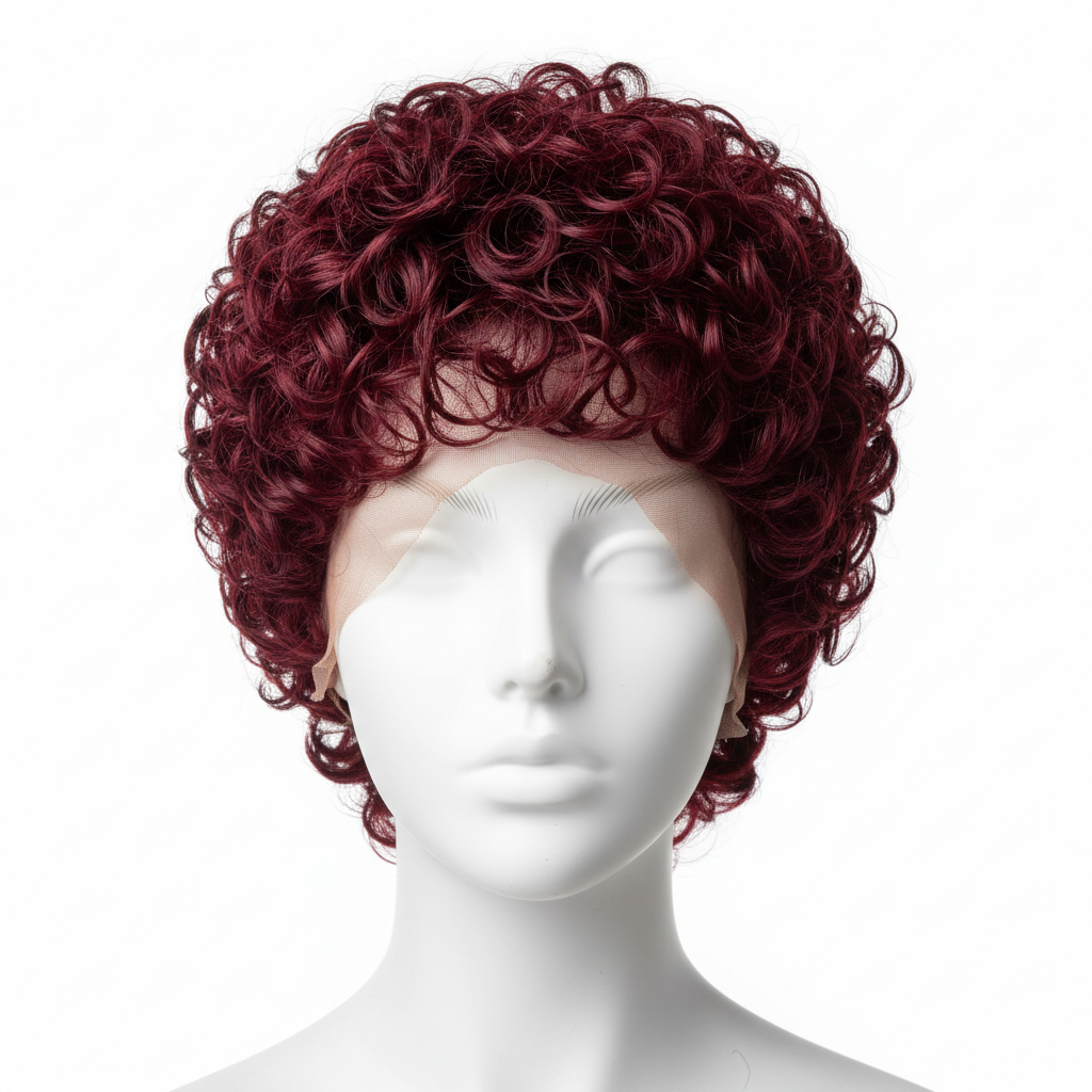 Burgundy Pixie Curly