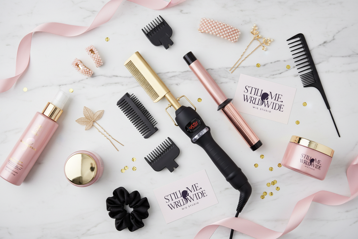 Hot comb flat lay