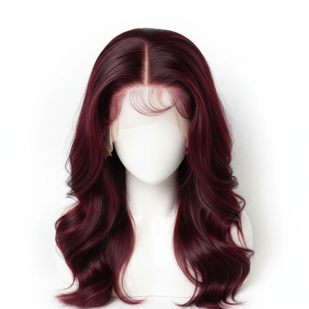 Burgundy transparent lace detail