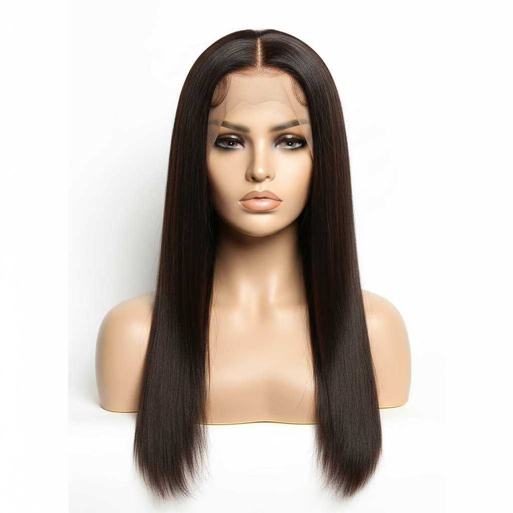 Brown black 13x6 glueless transparent lace human hair wig