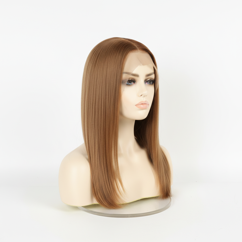 Light brown 13x4 glueless transparent lace human hair wig