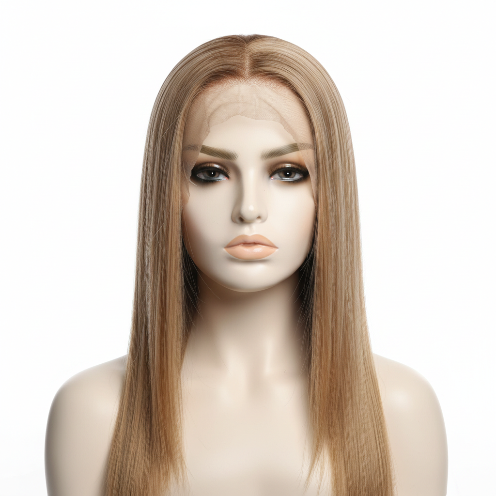 Sandy blonde 13x6 glueless transparent lace human hair wig