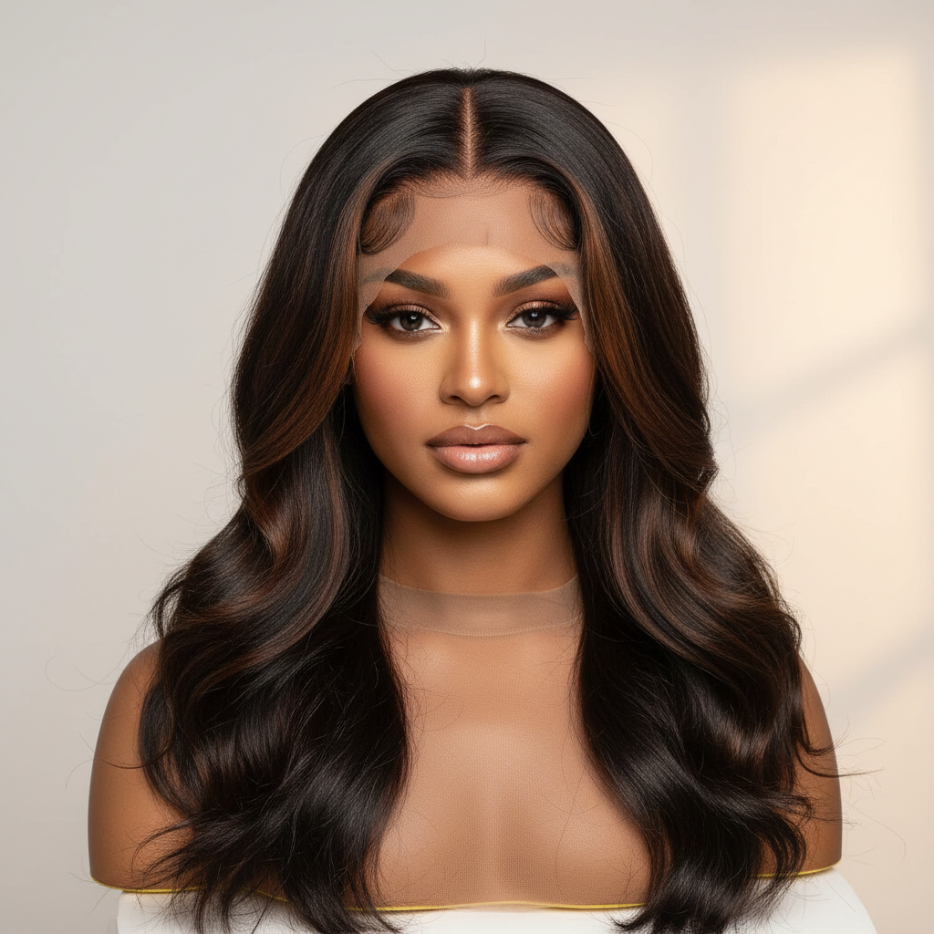 Brown black 13x6 HD frontal on model