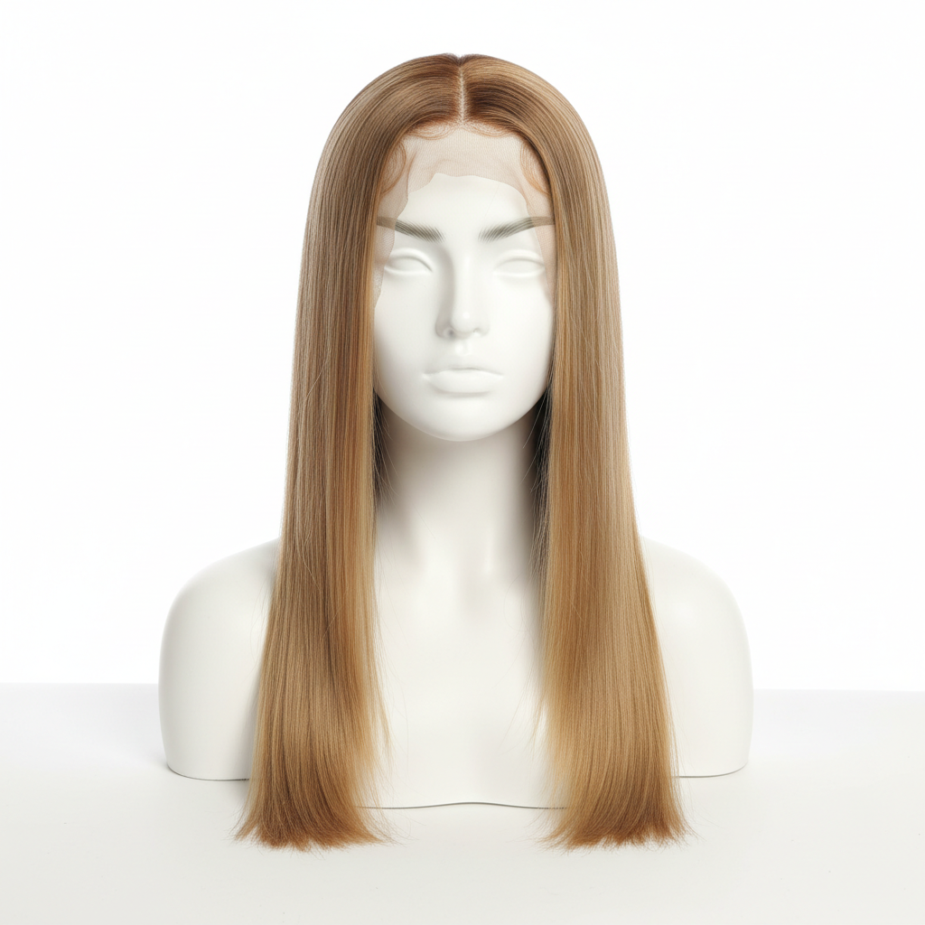 Honey blonde 13x4 glueless transparent lace human hair wig