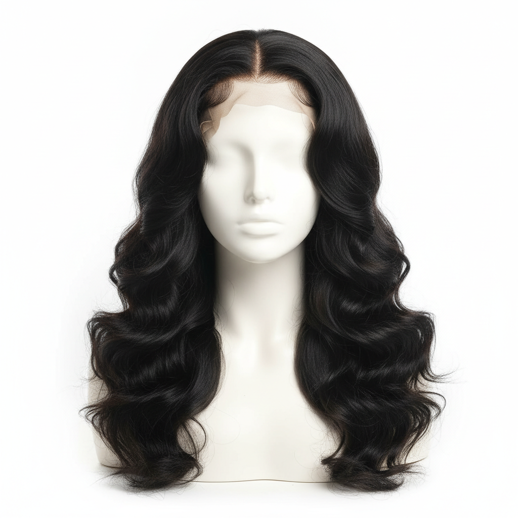 Black body wave curl glueless human hair wig