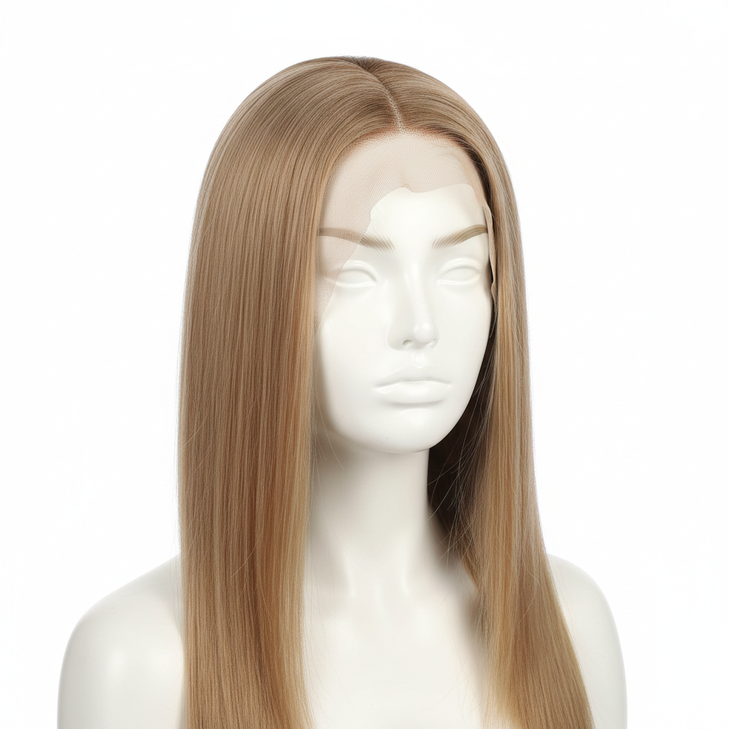 Sandy blonde 13x4 glueless transparent lace human hair wig