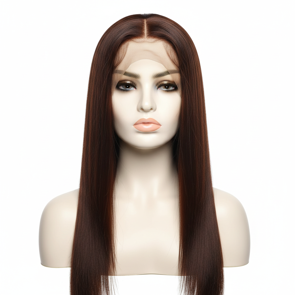 Brown 13x6 HD frontal lace human hair wig