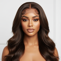 Brown 13x4 glueless wig on model