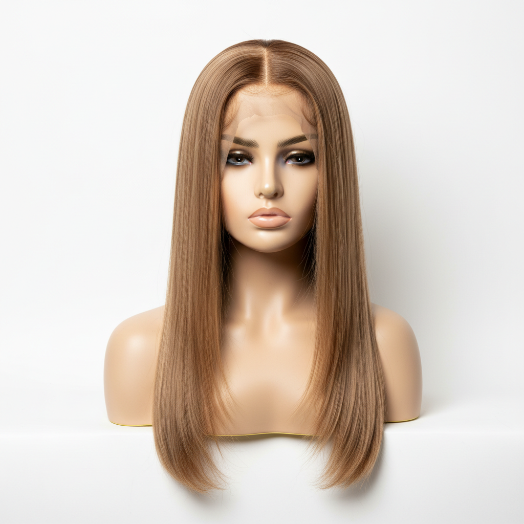Light brown 13x4 HD frontal lace human hair wig