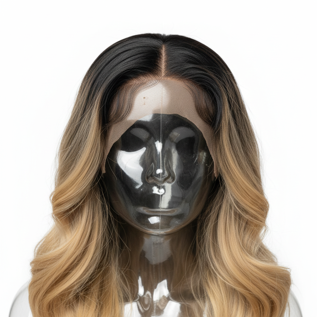 Highlights & ombre black to blonde 13x4 HD lace detail