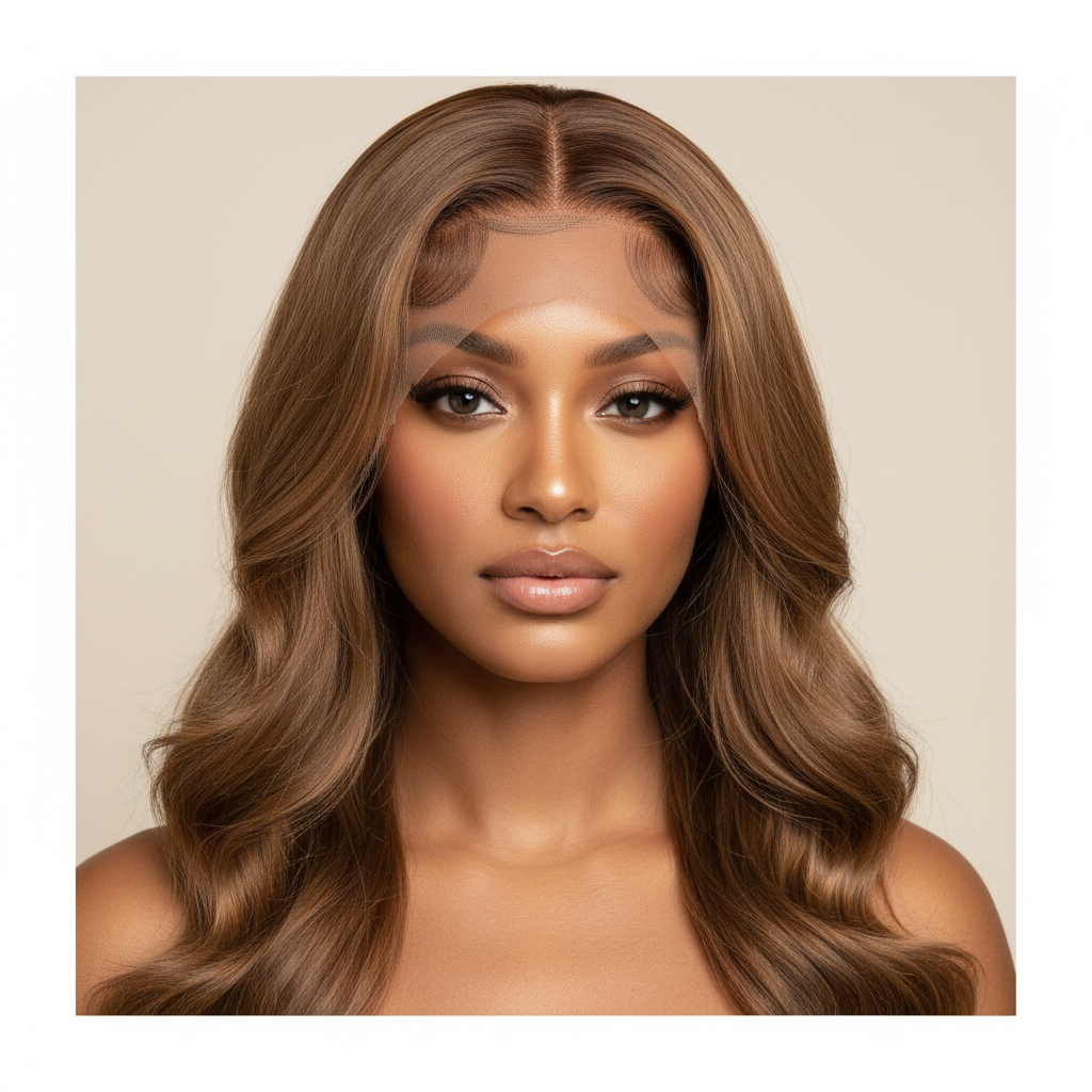 Light brown 13x6 HD frontal on model