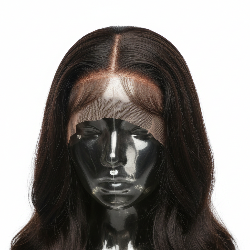 Brown black 13x4 transparent lace detail