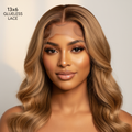Honey blonde 13x6 glueless wig on model
