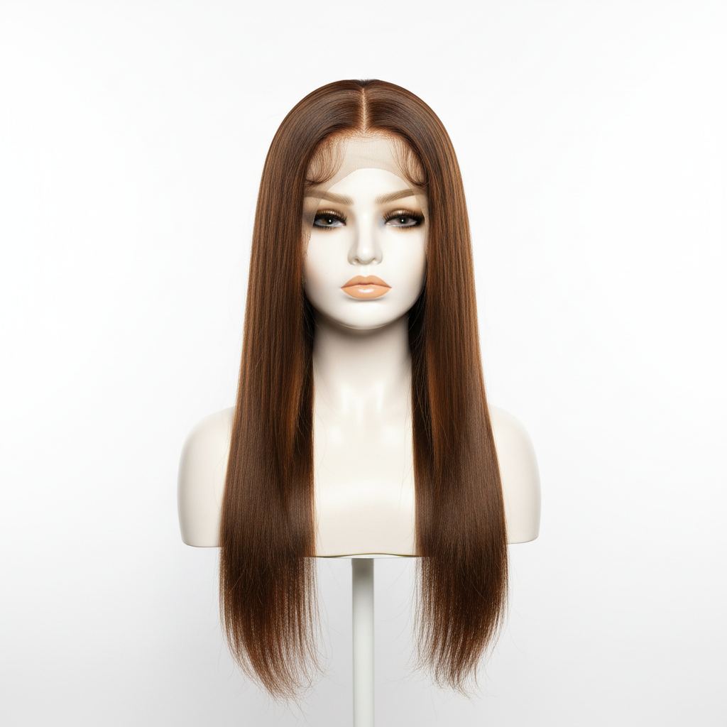 Brown 13x4 HD frontal lace human hair wig
