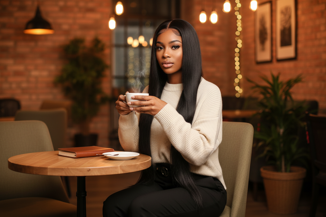 7x5 HD lace closure detail showing pre-bleached knots