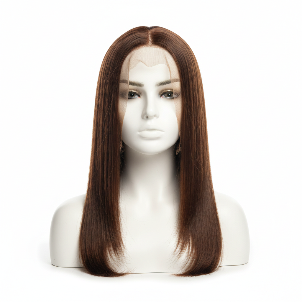 Brown 13x4 glueless transparent lace human hair wig