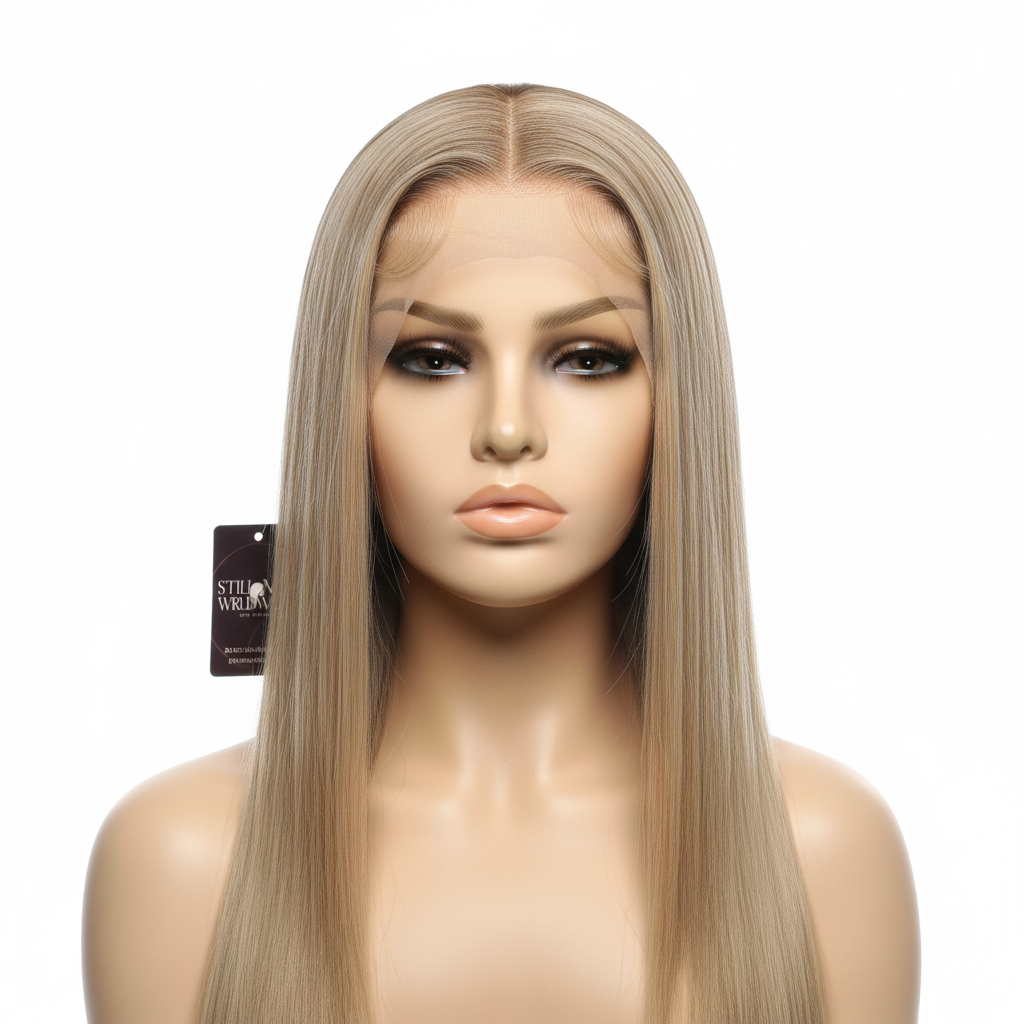 Sandy blonde transparent lace wig