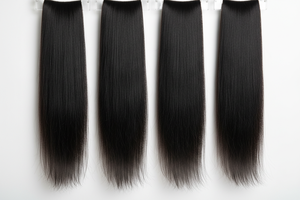 Straight hair bundles on hangers